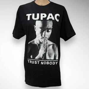 TUPAC 'Trust Nobody' Men's Black Short Sleeve T-Shirt Large | EUC